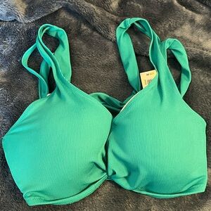 Shade & Shore Vibrant Teal Bikini Top Underwire 38DD NEW NWT